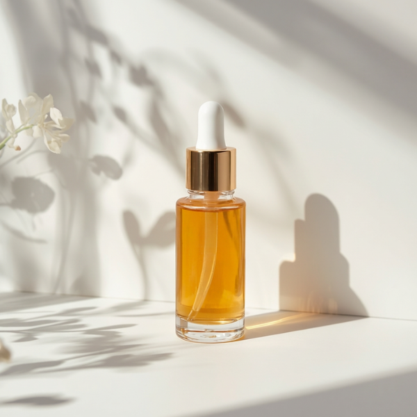 Editorial shot serum bottle for prettyformula